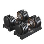 SogesPower Adjustable Dumbbells 5LB to 110LB Free Weight 5 in1 25/55LB Dumbbell Set Multiple Weight Dumbbell with Anti-Slip Metal Handle for Home Gym Equipment Suitable Men &Women