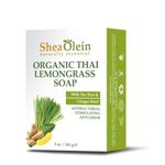 SheaOlein- Organic Thai Lemon Grass Soap w/With Tee Tree & Ginger Root 5 oz Bar (6 Bars)