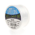 The Beadsmith OPWH100 0.7-Millimeter Opelon Elastic White Beading Cord, Jewelry Supplies (100 Meters)