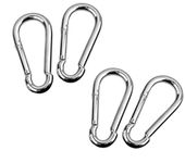 SKMT snap Hook Lock, snap Hook for Rope, Stainless Steel Spring Snap Hook Carabiner (Silver), Outdoor Sports Carabiner snap Spring Clips Hook (6MM Pack of 4)