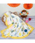 MOM'S HOME Pure Organic Cotton 6 Layer Muslin Blanket for Baby | Ultra-Soft Swaddling Towel for Newborns and Toddlers |100 x100 cm | 0-3 Years (Pineapple)