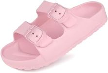 Pisumg Kids Slides Sandals Double Buckle Adjustable Boys Girls