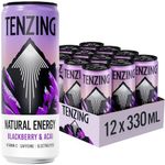 TENZING Natural Energy Drink, Plant Based, Vegan, & Gluten Free Drink, +BCAA, Blackberry & Acai, 330ml (Pack of 12) - Packaging may vary