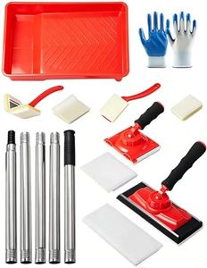 FISHFRUIT 11 PCS Paint Edger Tool Kit with 5-Section Extension Pole, 9 Inch Paint Pad, Corner & Trim Painter, 360° Rotating Handle, 4 Refill Pads, Edge Painting Tool for Walls & Ceiling Lines