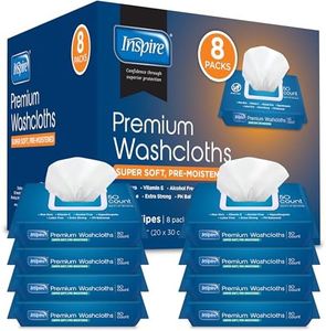 Inspire Disposable Washcloths - Body Cleansing Wipes for Adults | Extra Large Adult Wipes | Bathroom Wipes Adults - 50 Count (Pack of 8)