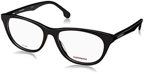 Carrera Women's CA5547/V Butterfly Prescription Eyeglass Frames, Black/Clear Demo Lens, 51 mm, Black, 51-16-140