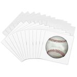 3dRose gc_1306_2 6 x 6-Inch Baseball Greeting Card (Pack of 12)