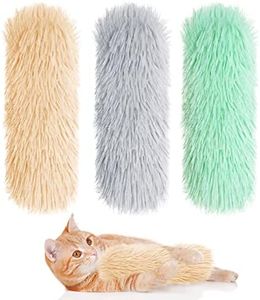 Nydotd 3pcs Cat Toys Cat Pillows, Catnip Toys Interactive Cat Kicker Toy Soft and Durable Plush Fabric Kick Sticks Chasing Chewing Filled Chew for Puppy Kitty Exercise (Gray, Beige, Grass Green)