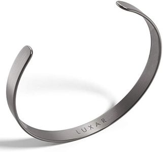 LUXAR Men's Titanium Cuff Bracelet | Solid Titanium Minimalist Bracelet Designed for Men | Available in Medium and Large Sizes | Explore the World of Luxar, Medium, Titanium, no gemstone