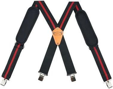 MELOTOUGH Tool Belt Suspenders Work Belt Suspenders for Heavy Duty Work Movable shoulder Padded Suspenders for Tool Belt (Red Strip)