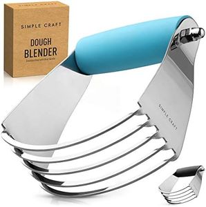 Simple Craft Pastry Cutter For Baking - Stainless Steel Pastry Blender Tool With Comfortable Grip Handle - Heavy Duty Dough Cutters & Dough Blender For Mixing Butter, Flour, and More (Blue)