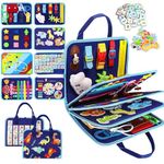 Esjay Busy Board for Toddlers, Montessori Toys for Boys, Sensory Book Toy Educational Activities for Fine Motor Skills Learning, Birthday Gifts for Boys Toddler, Toys for Travel Airplane Car