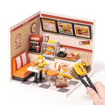 Rolife DIY Miniature House Kits Super World Series Dollhouse Model Kits with Accessories Hobbies of Women Christmas Birthday Gift for Kids and Adults (Yum Yum Burgers)