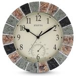 eYotto 10 Inch Indoor/Outdoor Waterproof Wall Clock with Thermometer Silent Non-Ticking Battery Operated Wall Clocks Weatherproof for Patio, Pool, Garden, Lanai, Fence, Porch, Deck, Bathroom
