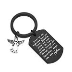 Drive Safe Keychain May Your Guardian Angel Ride with You Keychain New Driver Gift Biker Trucker Gifts, Black, Large