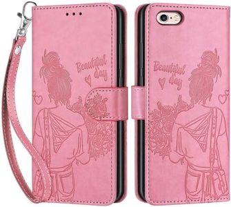 SIENIANLINE Coque pour iPhone 6, Coque iPhone 6s, Etui Protection Housse Premium Cuir de Portefeuille en Cuir Fermeture Magnétique Flip Case pour iPhone 6 / iPhone 6s Coque (Rose)