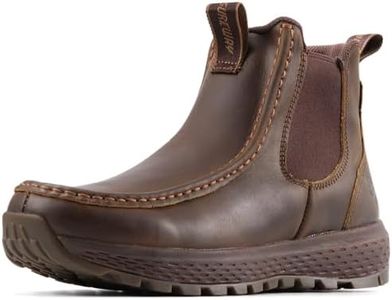 SUREWAY Men's Chelsea Boots,Fashion and Comfort Driving Shoes,Leather Moc Toe Outdoor Work Boots,Slip-Resistant Outsole,EH-Rated,All-Weather Rugged Slip-On Work/Casual/Dress Boots Shoes for Men