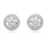 SWAROVSKI Women Constella Stud Earrings, Round Cut, Pavé, White, Rhodium Plated