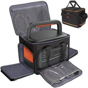 Wigojoy Portable Power Station Bag Compatible with Jackery Explorer 2000 V2, Features Charging Port, Ventilation Openings on Both Sides and Non-slip Bottom, Multiple Accessory Pockets