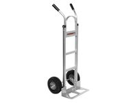 The Workplace Depot Industrial Sack Truck – Lightweight Aluminium Construction with 300kg Load Capacity, Pneumatic Rubber Wheels, Ergonomic H Handle – Heavy Duty Trolley for Warehouses & Offices