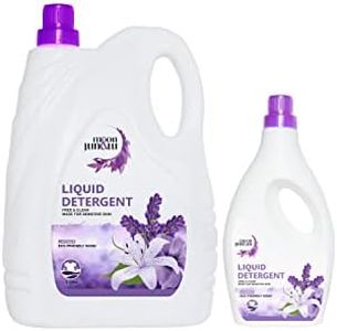 Moon & Mount liquid detergent, top load front load, detergent liquid for washing machine - balanced PH, Non-toxic 5+1L (Lavender)