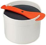 Joseph Joseph M-Cuisine Microwave Rice and Grain Cooker Steamer, Dishwasher Safe - Stone/Orange, 2 Litre