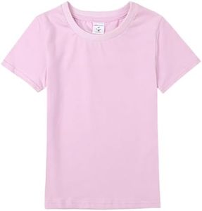 COSLAND Toddler Boys Light Purple Shirt 100% Cotton Classic Short Sleeve Crewneck Tshirt, 2T