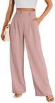 LILLUSORY Wide Leg Dress Work Pants Womens Palazzo Flowy 2025 Summer Spring High Waisted Professional Business Office Interview Outfits Wear Trousers Dressy Slacks Dusty Pink