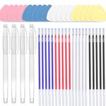 Tailors Chalk, Sew Heat Erasable Fabric Marking Pens, 40 PCS Sew Tailors Chalk Set and Fabric Marker for Quilting, 20 PCS Tailor's Chalk, 4 PCS Heat Erasable Fabric Marking Pens