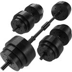 GYM MASTER 30kg Adjustable Dumbbell Barbell Weight Set with Bar Joiner Included