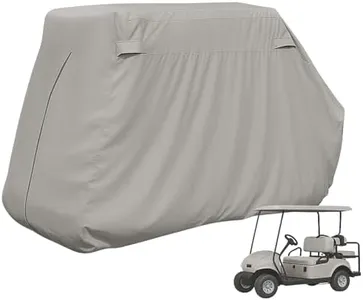 Formosa Covers | Premium Golf Cart Storage Cover for EZGo, Club car 4 Seater with 2 Seater Roof up to 58" L Grey