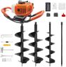 62CC Newly Upgraded Post Hole Digger Gas Powered, 2 Stroke Auger Post Hole Digger with 2 Drill Bits (6" & 8") + 1 Extension Rod for Planting - Ideal for Farm & Garden - Orange (62 CC)