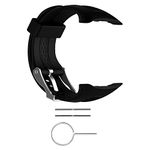 Compatible for Garmin Forerunner 10/Forerunner 15,Soft Silicone Wristband Replacement Strap for Garmin Forerunner 10/15 Watch Women Men (Small Size: 0.81" X 0.77", Black)