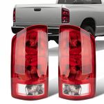 Autoverve Tail Lights Fit Dodge Ram 1500 2500 3500 2002 2003 2004 2005 2006 Rear Brake Back Up Cover Taillights Lens Assembly Left Driver Right Paeenger Side CH2801165 CH2800165(Lamp Included)