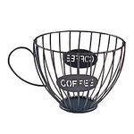 Fenteer Nordic Style Iron Coffee Pod Organizer, Coffee Pod Storage Cup, Coffee Storage Basket for Counter Coffee Pod Storage Holder Coffee Accessories, Black