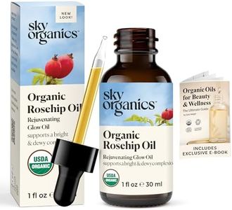 Sky Organics Organic Rosehip Oil (1oz) Cold-Pressed Rosehip Seed Oil, Anti-aging Face Oil, Antioxidant Face Oil, 100% Pure Anti-Aging Rosehip Seed Oil for Radiant Skin, Hair and Acne