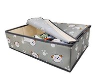 House of Quirk Innerwear Organizer 16+1 Compartment Non-Smell Non Woven Foldable Fabric Trunk Organisers Storage Box For Closet (Grey Dog, Rectangular)