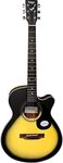 Saga SA-600C-SB Concert Cutaway Acoustic Guitar (Sunburst)