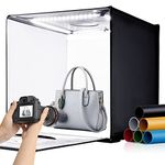 Fasonic 24"x24" Photo Studio Light Box for Photography, Foldable Bi-Color Dimmable Shooting Tent Kit with 240 LED Lights, 3000-6500K Lighting Booth, 6 Color Backdrops