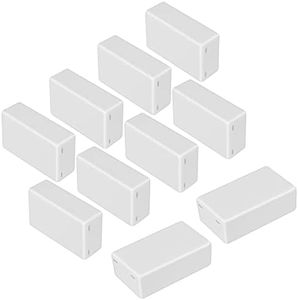 LeMotech Project Box 10 Pieces ABS Plastic Electrical Project Case Small Junction Box for Electronics White 3.15 x 1.97 x 1.02 inch (80 x 50x 26 mm)