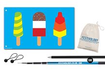 Festival Flag Pole Kit 6m with Ice Pops Flag, Pole, Stake and Bungee