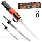SHALL Electric Fillet Knife, Cordless Fillet Knife with 7" & 9" Razor-Sharp Blades, Non-Slip Grip Handle, Safety Guard, 2.0Ah Built-in Battery, Type-C Charge, Great for Fishing and Filleting
