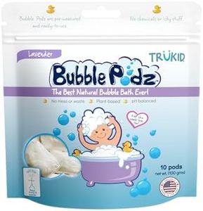 TruKid Bubble Podz Bubble Bath for Baby & Kids, Gentle Refreshing Bath Bomb for Sensitive Skin, pH Balance 7 for Eye Sensitivity, Natural Moisturizers and Ingredients, Lavender (10 Podz)