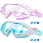 EasYoung Kids Swimming Goggles - 2 Pack Kid Swim Goggles for Boys Girls Junior Children age 6-14, Quick Release Strap Anti-Leak Goggles for Child