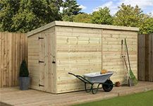 EMS Retail Empire 2000 Pent Garden Shed 10X4 SHIPLAP T&G PRESSURE TREATED DOOR LEFT END