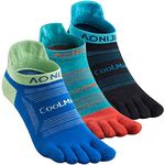 AONIJIE Five Finger Toe Socks for Women and Men Cotton Comfortable Athletic Wicking Crew Sock (Pack of 3)