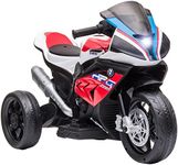 Aosom Kids Electric Ride-On Motorcycle Toy 3-Wheels 6V Battery Powered Motorbike with Music for 18-60 Months Old Girls and Boys, Red