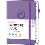 Password Book with Alphabetical Tabs, Hardcover Small Password Keeper, Password Notebook Organizer for Computer and Internet Address Website Login, Gifts for Home and Office, 4.4''x 5.8'' - Light Purple