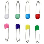 8 pcs Diaper Pins, Nappy Pins, Safety Lock Stainless Steel Plastic Head Safety Pins Plastic Head Hold Clip Locking Cloth Bib Diapers Pins for Baby Child Infants Kids