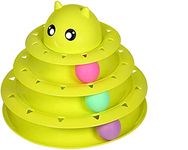 emily pets Cat Toy Roller 3-Level Turntable Cat Toy Balls with Three Colorful Balls Interactive Kitten Fun Mental Physical Exercise Puzzle Toys.